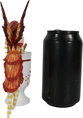 Vista 6 de Ebros Gift Amy Brown Otoño Temporada Vacaciones Sidra de Manzana Calabaza Especias Canela Té Hada Figura Coleccionable 6.25 pulgadas de alto Taza