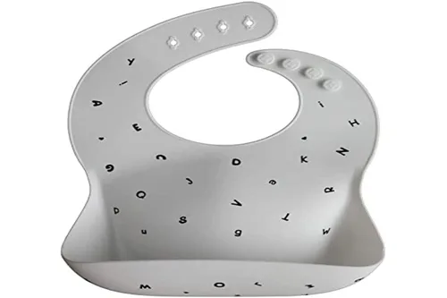 Vista 87 de Mushie - Babero de silicona para bebé, ajustable y resistente al agua (abejas) De 4 a 24 meses, lavable a máquina, correa ajustable
