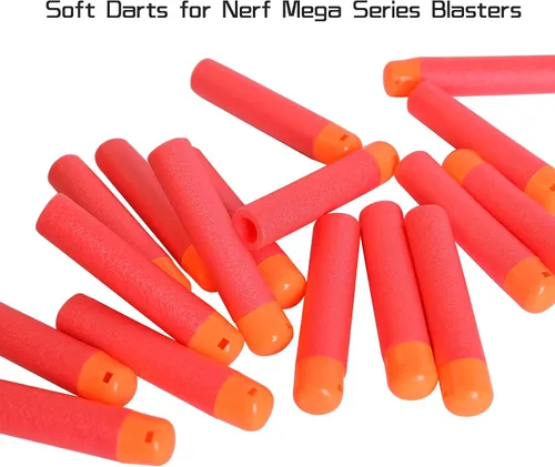 Vista 2 de Mega Dart - Paquete de repuesto de 180 piezas compatibles con pistolas Nerf N-Strike Mega Series, color rojo