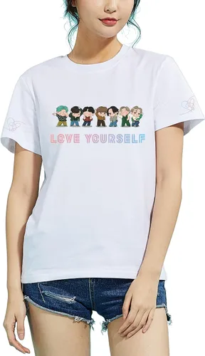 Vista 2 de APPIRA Kpop Bangtan Boys Love Yourself T-Shirt Suga V Jin Jimin RM J-Hope Jung kook Tee Shirt for Women and Men