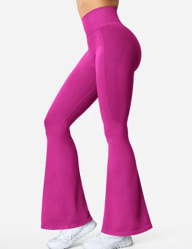 Vista 2 de YEOREO Leggings acampanados para mujer, con control de abdomen, cintura alta, corte de bota, pantalones de yoga, pantalones de entrenamiento