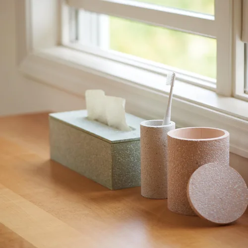 Vista 4 de piso cepillo para polvo de dientes soporte, color blanco (importado de Japón)