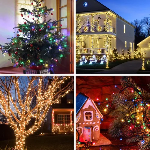 Vista 6 de LetsFunny - Extensión de 300 luces LED de Navidad y 108 pies, con certificación UL, para exteriores, interiores, árbol, patio, jardín, fiesta, boda