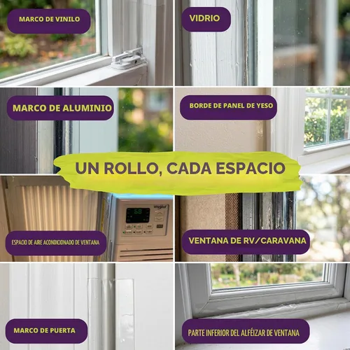 Vista 7 de ATack Cinta de Sellado Transparente para Ventanas contra el Clima, 2 Pulgadas x 30 Yardas, Cinta de Película de Sellado de Aislamiento de Corrientes