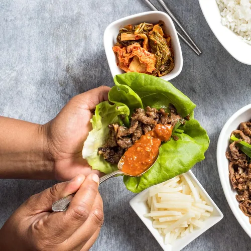 Vista 7 de Brightalk Sartén coreana para barbacoa de 13 pulgadas, plancha de hierro fundido