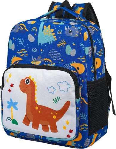 Vista 14 de Mochila de dibujos animados para niños pequeños de 3 a 4 años Dinosaurio Negro
