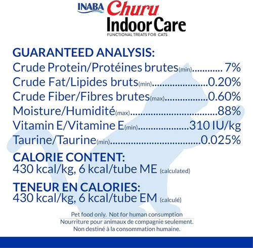 Vista 6 de INABA Churu - Puré para gatos, funcional, cremoso para lamer para gatos, para cuidado en interiores y control de bolas de pelo, 0.5 onzas cada uno