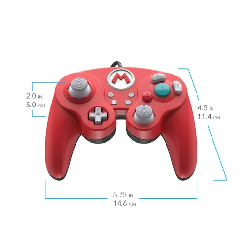 Vista 2 de Wired Fight Pad Pro - Official Nintendo Switch Controller - Classic Gamecube Style Retro Controller - Perfect for Super Smash Bros & Mario Party