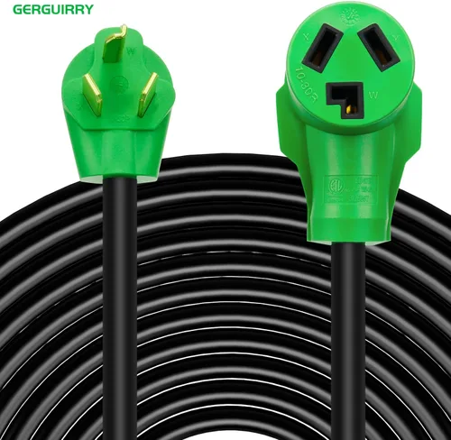 Vista 9 de Gerguirry Cable de extensión para secadora de 3 clavijas y 50 pies, cable resistente NEMA 10-30P de 30 amperios a 10-30R, uso para extensión