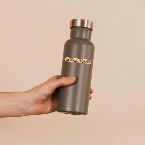 Vista 2 de Game Over - Calcomanía divertida para videojuegos, mini calcomanía retro de videojuegos para botella de agua Hydroflask, regalo nerd de Pixel Art
