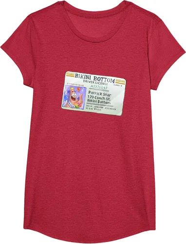 Vista 64 de SpongeBob SquarePants Camiseta con logotipo de Patrick Star Driver License King, Negro