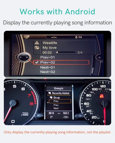 Vista 5 de Adaptador Bluetooth 5.0 aptX-HD con cable Y compatible con sistemas BMW CCC/CIC con interfaz USB+AUX (3000B)