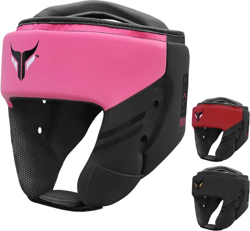 Vista 10 de Mytra Fusion Casco de boxeo - Equipo de combate con correa ajustable MMA, Muay Thai, Kickboxing, artes marciales, karate, equipo de cabeza