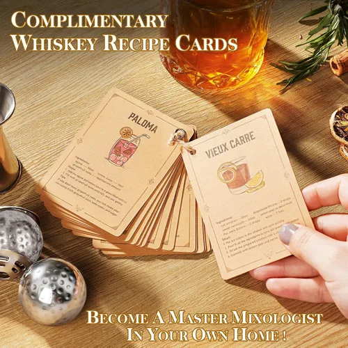 Vista 7 de Oaksea Regalos para hombres, papá, Navidad, juego de piedras de whisky de acero inoxidable en forma de pelota de golf, cubos de hielo reutilizables