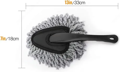 Vista 7 de MoKo Paquete de 2 plumeros de microfibra para salpicadero de automóvil, cepillo para detalles interiores súper suaves y antiarañazos