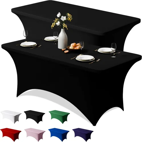 Vista 9 de Trlyc Paquete de 1 mantel rectangular de elastano de 4 pies – 48 x 30 pulgadas, resistente a las arrugas, para bodas, fiestas, banquetes, picnic