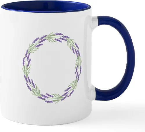 Vista 36 de CafePress Tazas de flores de lavanda 11 oz (11.0 fl oz) Taza de café de cerámica Blanco
