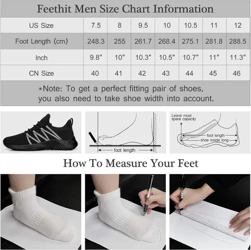 Vista 8 de Feethit - Tenis de correr transpirables, ligeros, cómodos y antideslizantes para hombre
