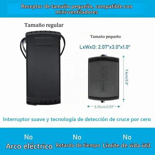 Vista 6 de Kit de control remoto universal para ventilador de techo - Control remoto inalámbrico mini 3 en 1 con control de velocidad, interruptor de luz