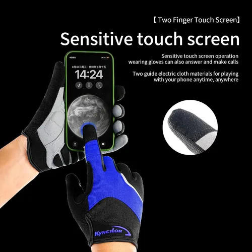 Vista 4 de KynciLOR Guantes de ciclismo para mujer y hombre, guantes de ciclismo con dedos para pantalla táctil y almohadillas de palma con silicona