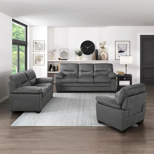 Vista 8 de Lexicon Sofá de 63 pulgadas, cómodo y moderno sofá con brazos en la parte superior de la almohada, sofá para sala de estar, apartamento, sólido