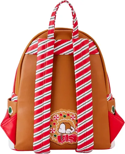 Vista 4 de Loungefly Peanuts Snoopy Gingerbread House - Mini mochila perfumada, Marrón