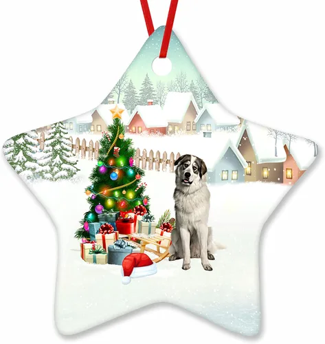 Vista 79 de Prezzy Airedale Terrier - Adorno para decoración de árbol de Navidad, regalos lindos para amantes de los perros, para familiares y amigos, nuevo