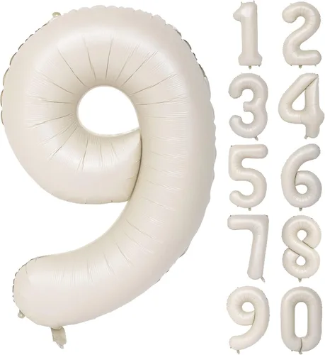 Vista 228 de Globos de 40 pulgadas con números de caramelo, papel de aluminio de helio, globos de látex de Mylar para fiesta de cumpleaños, decoración digital 0