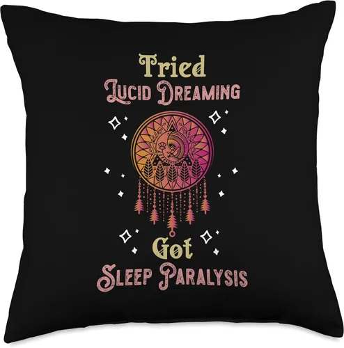 Vista 4 de Lucid Dreamer, Nightmare Tried Got Sleep Paralysis - Almohada de sueño lúcido, 16 x 16 pulgadas, multicolor