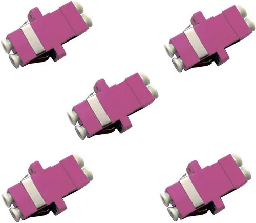 Vista 5 de Adaptador/acoplador de cable de fibra óptica LC-LC Duplex Multimode 5 Pack