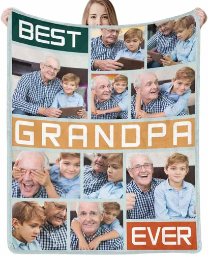Vista 12 de Manta personalizada para papá abuelo, regalo de manta personalizada para el día del padre, manta personalizada con foto para papá, regalo