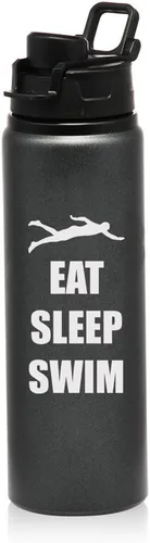 Vista 6 de MIP Botella de viaje de agua deportiva de aluminio de 25 oz Comer Dormir Nadar nadador