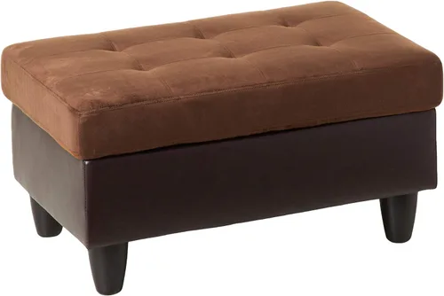 Vista 5 de Beverly Fine Furniture Andes - Juego de sofá de piel de microfibra con otomana, color marrón