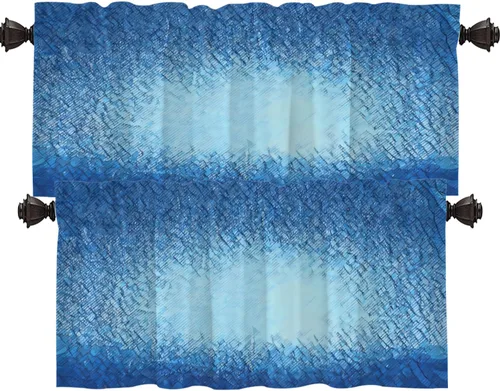 Vista 10 de Shrahala Cortinas rústicas de granja para ventanas de cocina, textura de cesta tejida, paneles de cortina rústica para ventana de granja, poliéster