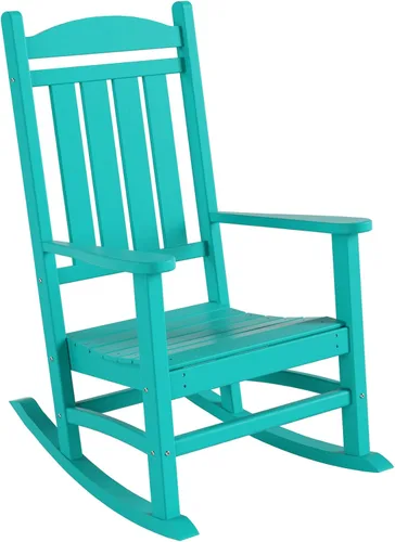 Vista 5 de HDPE Laguna Classic - Mecedora para porche (juego de 2), color turquesa