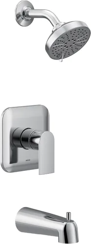 Vista 6 de Moen UT2473EPBN Genta LX M-CORE Serie 2 - Kit de molduras para bañera y ducha con 1 mango, requiere válvula, níquel cepillado