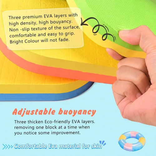 Vista 5 de SWIMEE - Cinturón de seguridad para nadar con 3 capas ajustables para nadar, cómodo dispositivo de flotación impermeable para niños pequeños