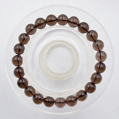Vista 2 de AD Beads - Pulsera elástica de cuentas redondas naturales de 516 pulgadas