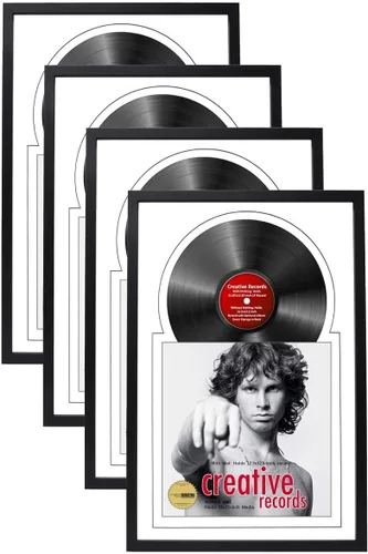 Vista 12 de Creative Picture Frames Marco de vinilo Jukebox de 16 x 24 pulgadas con doble paspartú, marco de álbum de discos LP para decoración de pared