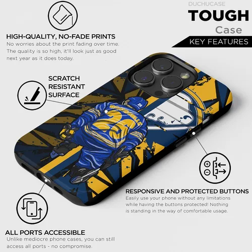 Vista 6 de Funda protectora personalizada con nombre y número de jugador de arte de hockey sobre hielo, compatible con iPhone 16, 15, 14, 12, 13, 11 X, XR, XS
