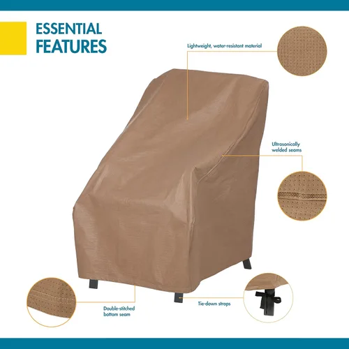 Vista 5 de Duck Covers Funda esencial resistente al agua para silla de patio de 26 pulgadas, fundas apilables para muebles de exterior