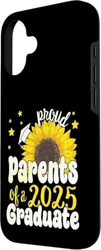 Vista 2 de iPhone 16 Parents of a 2025 Graduate 25 Senior Graduation Sunflower Case