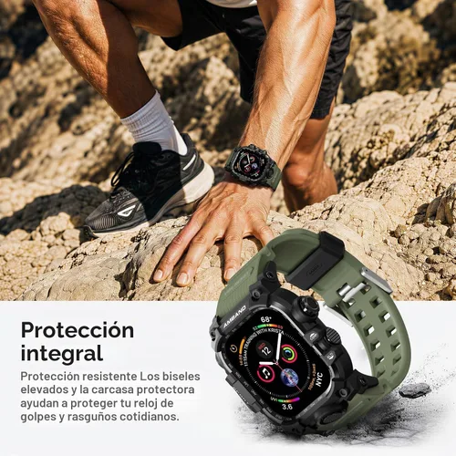 Vista 6 de amBand - Carcasa compatible con Apple Watch SE 3/SE 2/SE/6/5/4 de 1.732 pulgadas, M3 de 1.732 pulgadas, resistente correa táctica, protector
