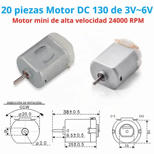 Vista 3 de WWZMDiB 20PCS 3V ~ 6V 130 DC Motor de juguete DIY Pequeño Motor de Producción Micro Pequeño