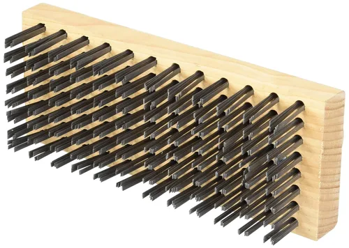 Vista 2 de Winco Cepillo de bloque de carnicero mediano marrón de 9 1/4" x 3 3/4