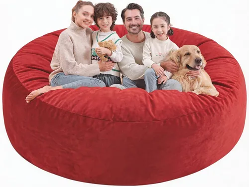 Vista 73 de Silla de Puf de 2 pies, Sillas de Puf Cómodas con Relleno de Espuma Viscoelástica, Sofá de Puf Esponjoso con Cubierta de Terciopelo Holandés, Sillas