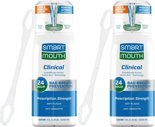 Vista 10 de SmartMouth Enjuague bucal activado por DDS para protección contra el mal aliento las 24 horas más limpiador de lengua, 16 onzas líquidas