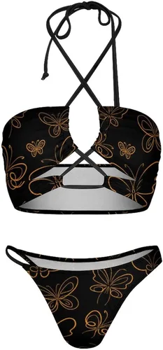 Vista 4 de Florally Bikini Sets for Women Two Piece String Bikinis Swimsuit Triangle Bathing Suit