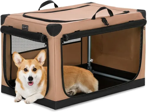 Vista 27 de Petsfit Jaula para gatos – 20 pulgadas ligera, fácil de instalar, resistente jaula portátil para perros, marco ajustable con 3 puertas de malla Verde