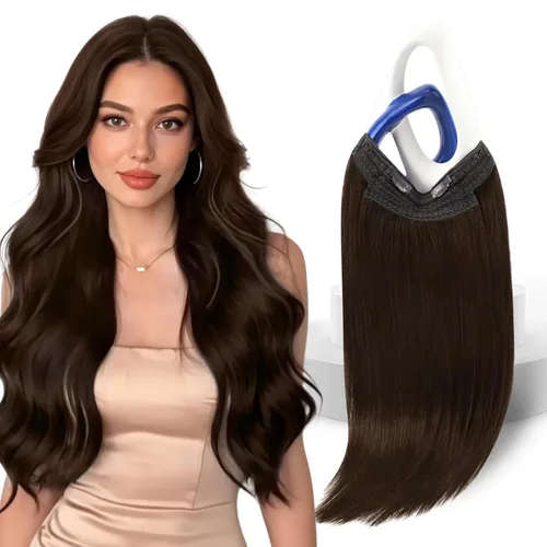 Vista 17 de Sunny - Extensiones de cabello humano real, con cable/hilo y clips ajustables, aplicación invisible, 2.82 onzas, 12 pulgadas, color rubio cenizo